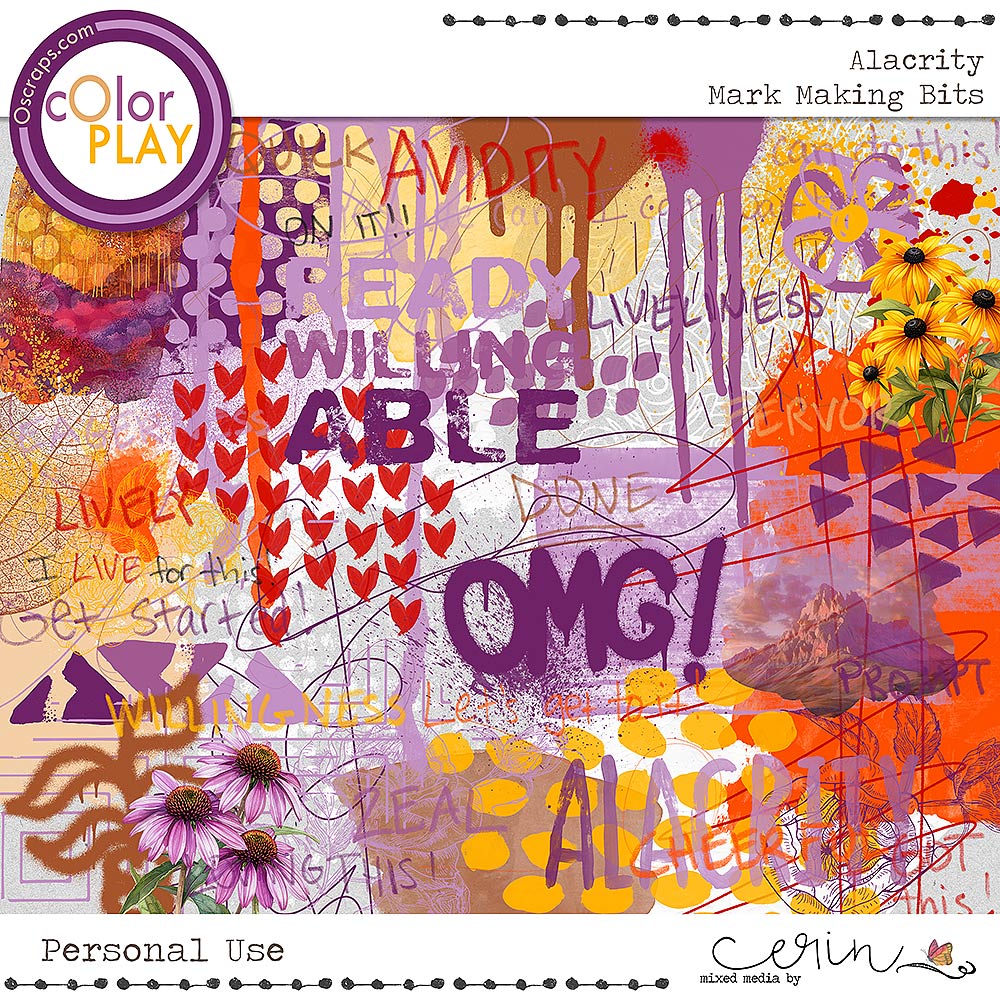 Alacrity {Mark Making Bits} by Mixed Media by Erin