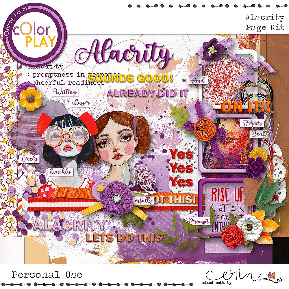 Alacrity {Page Kit} by Mixed Media by Erin