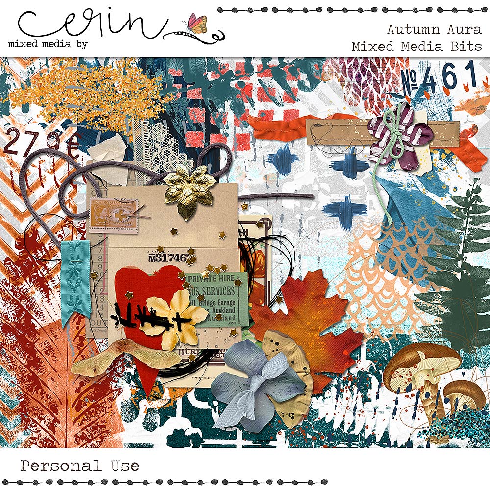 Autumn Aura: {Mixed Media Bits} by Mixed Media by Erin