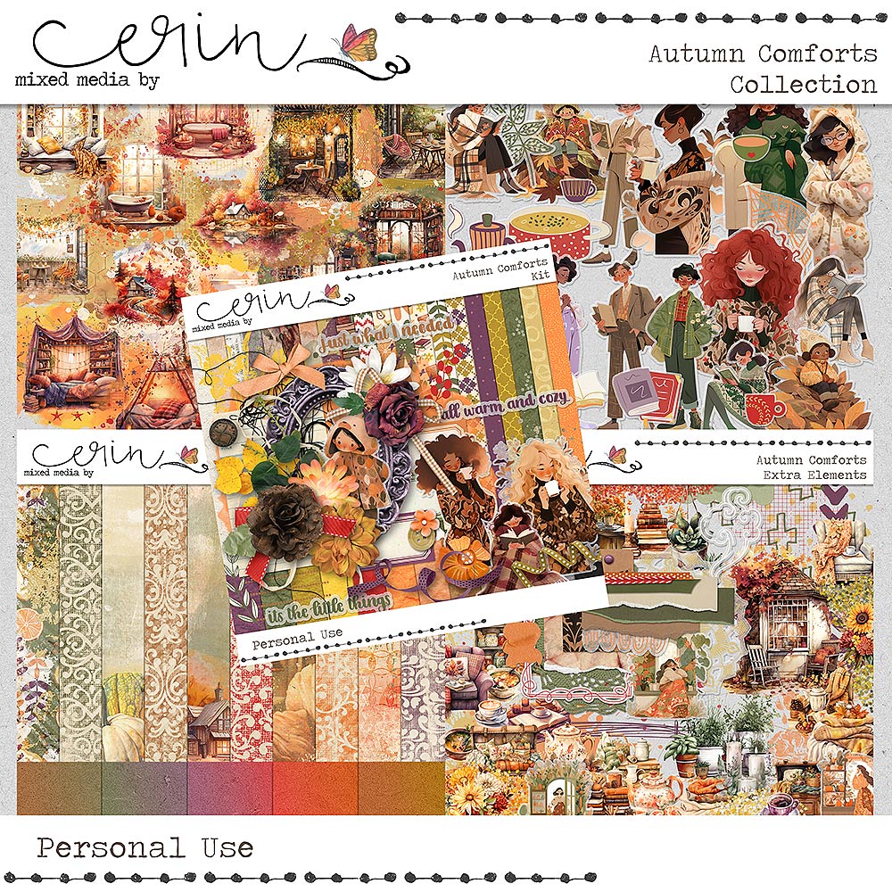 Autumn Comforts: Collection by Mixed Media by Erin