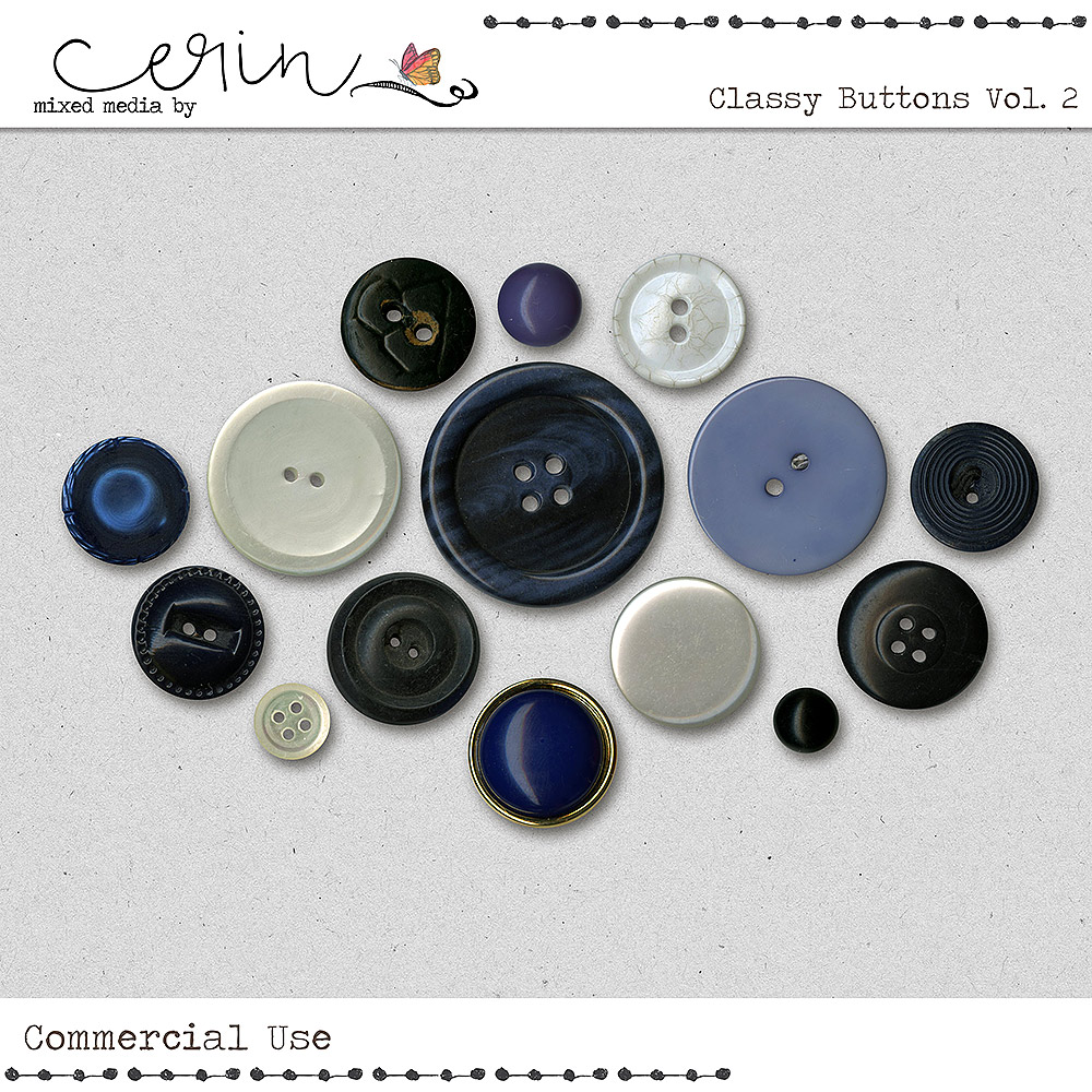 Classy Buttons Vol 2 (CU) by Mixed Media by Erin