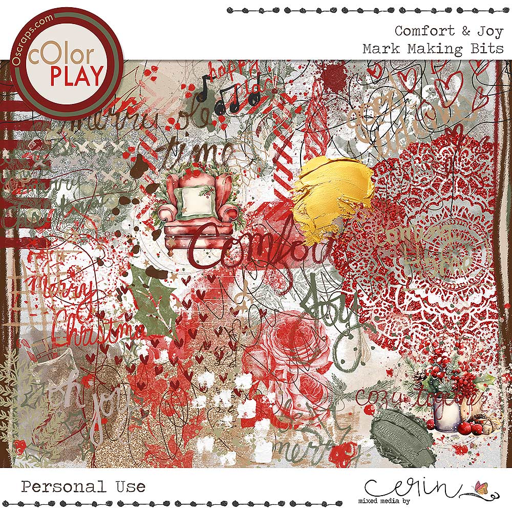 Comfort & Joy {Mark Making Bits} by Mixed Media by Erin