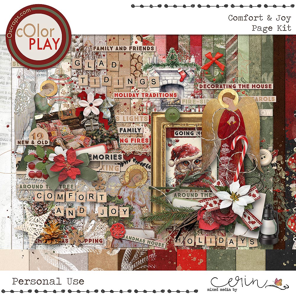Comfort & Joy {Page Kit} by Mixed Media by Erin