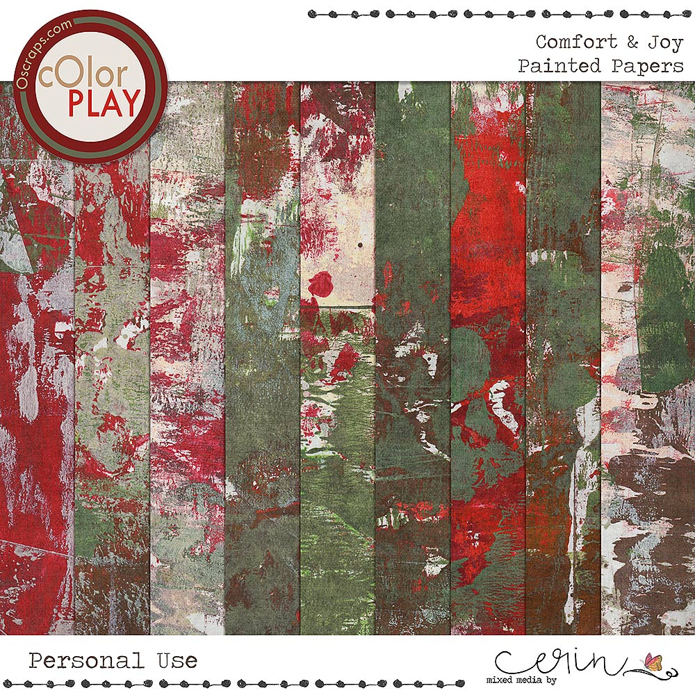 Comfort & Joy {Painted Papers} by Mixed Media by Erin