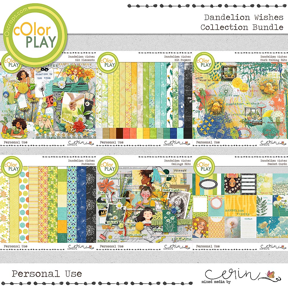 Dandelion Wishes {Collection Bundle} by Mixed Media by Erin