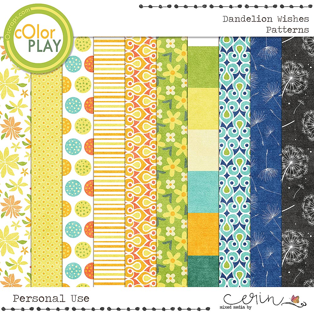 Dandelion Wishes {Patterns} by Mixed Media by Erin
