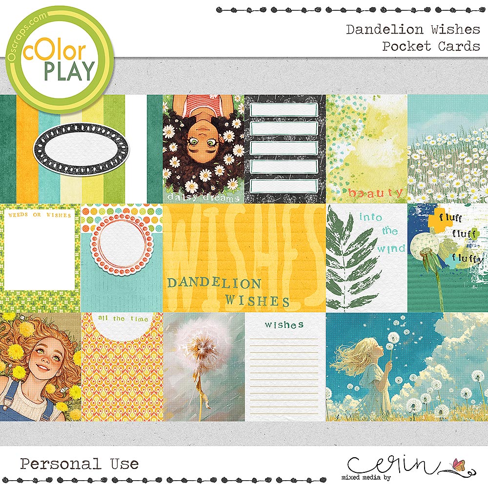 Dandelion Wishes {Pocket Cards} by Mixed Media by Erin