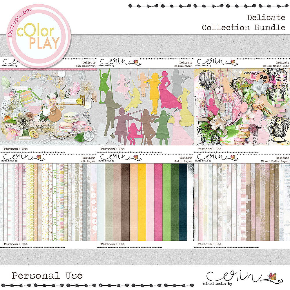 Delicate {Collection Bundle} Mixed Media by Erin
