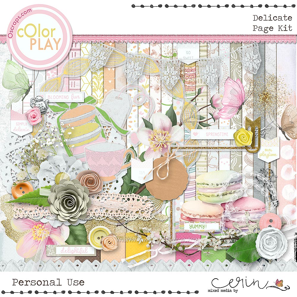 Delicate {Page Kit} Mixed Media by Erin