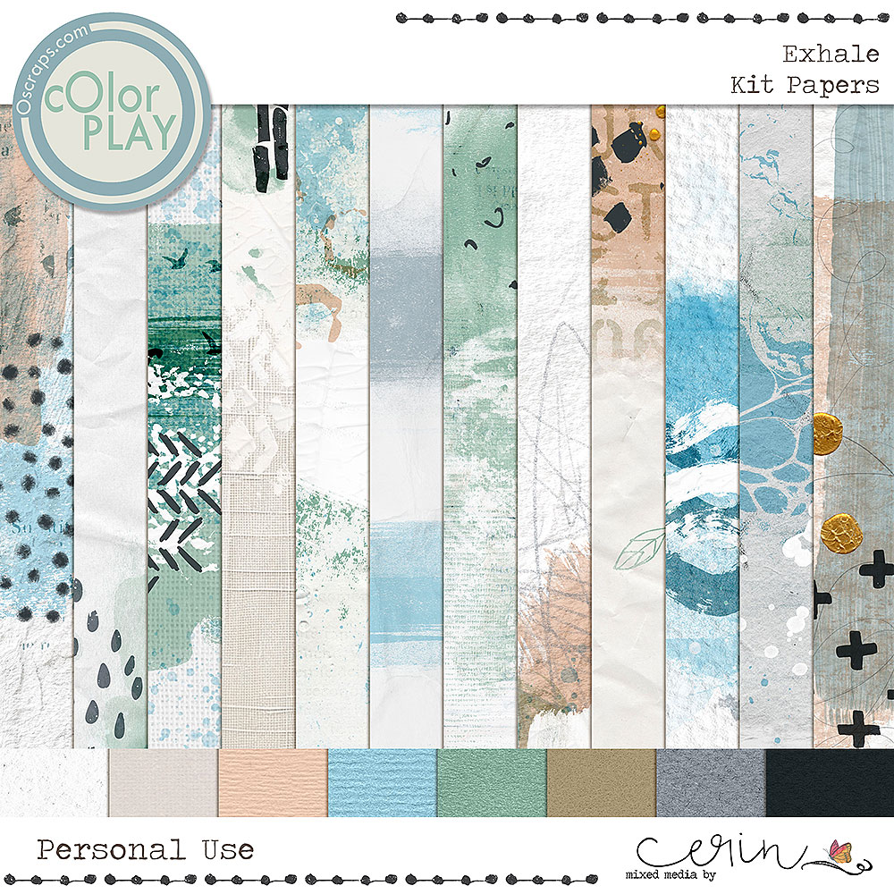 Exhale {Kit Papers} by Mixed Media by Erin