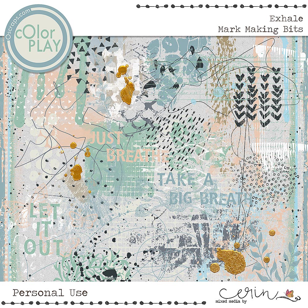 Exhale {Mark Making Bits} by Mixed Media by Erin