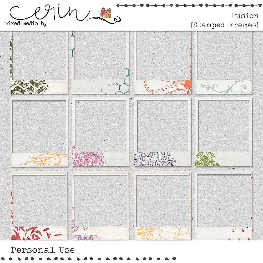 Fusion {Stamped Frames} by Mixed Media by Erin