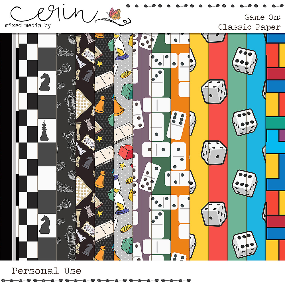 Game On: Classic Papers by Mixed Media by Erin 