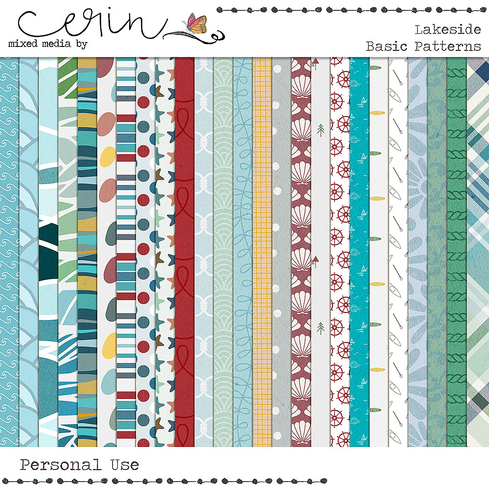 Lakeside: Basic Patterned Papers by Mixed Media by Erin