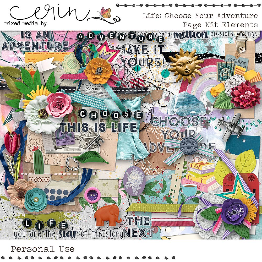 Life: Choose Your Adventure {Kit Elements} by Mixed Media by Erin