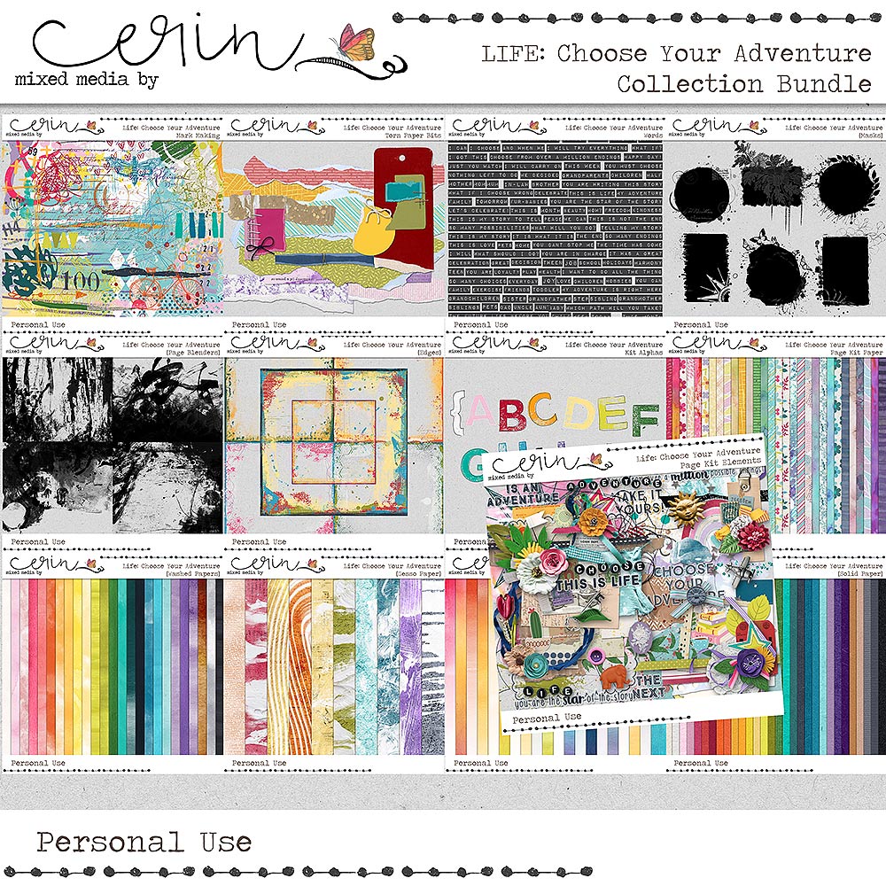 Life: Choose Your Adventure {Collection Bundle} by Mixed Media by Erin