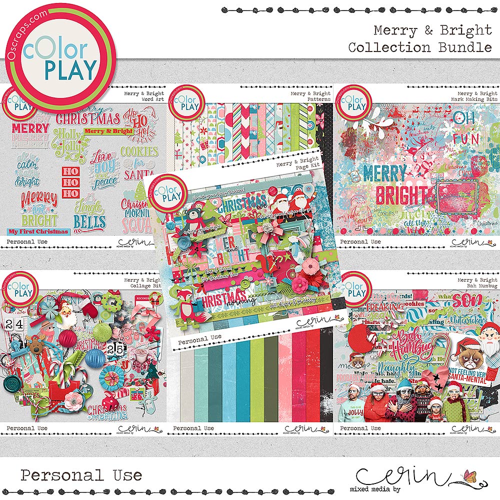 Merry & Bright {Collection Bundle} by Mixed Media by Erin