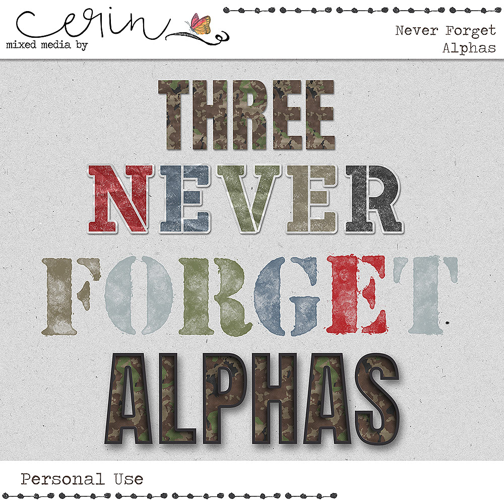 Never Forget {Alphas} by Mixed Media by Erin