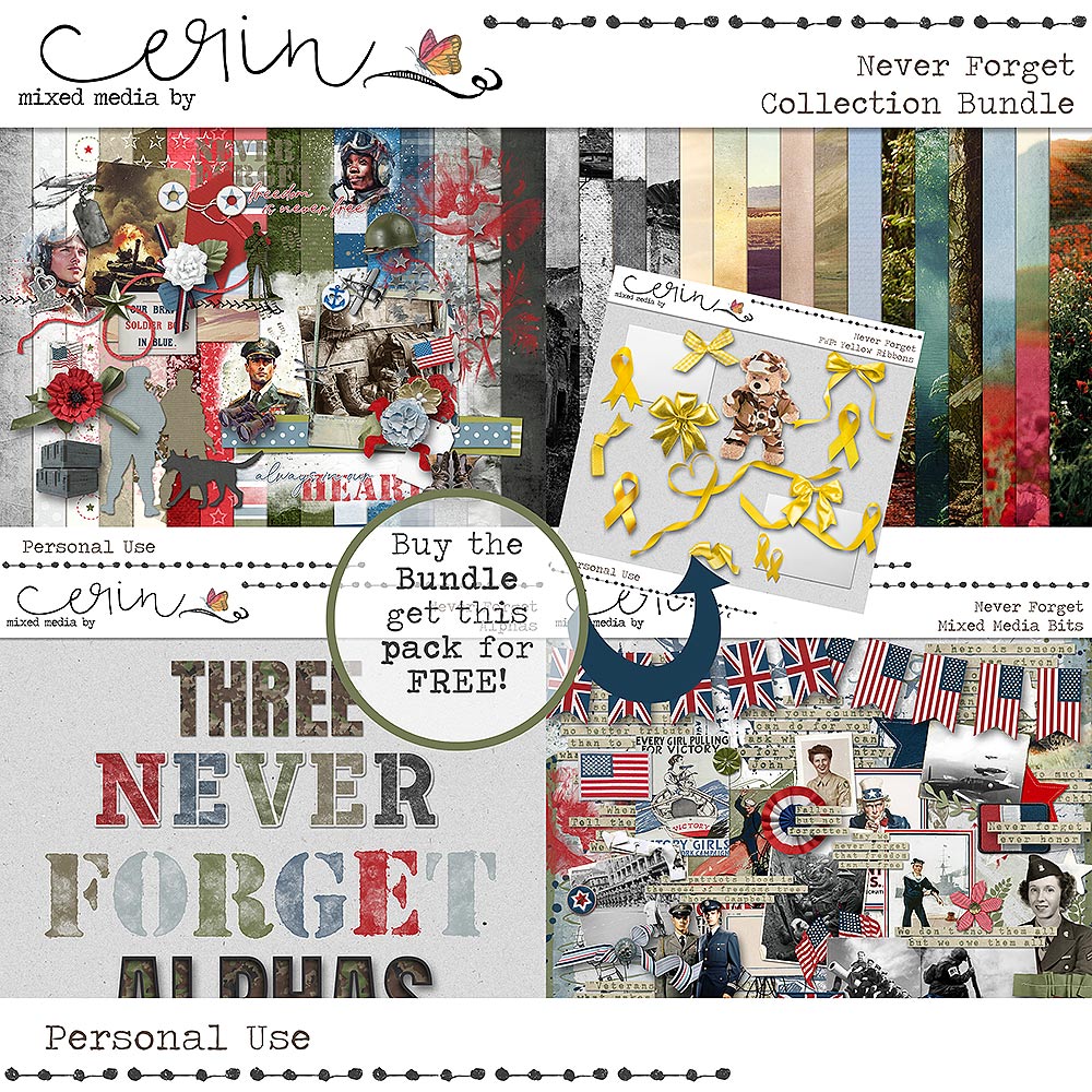 Never Forget {Collection Bundle} by Mixed Media by Erin
