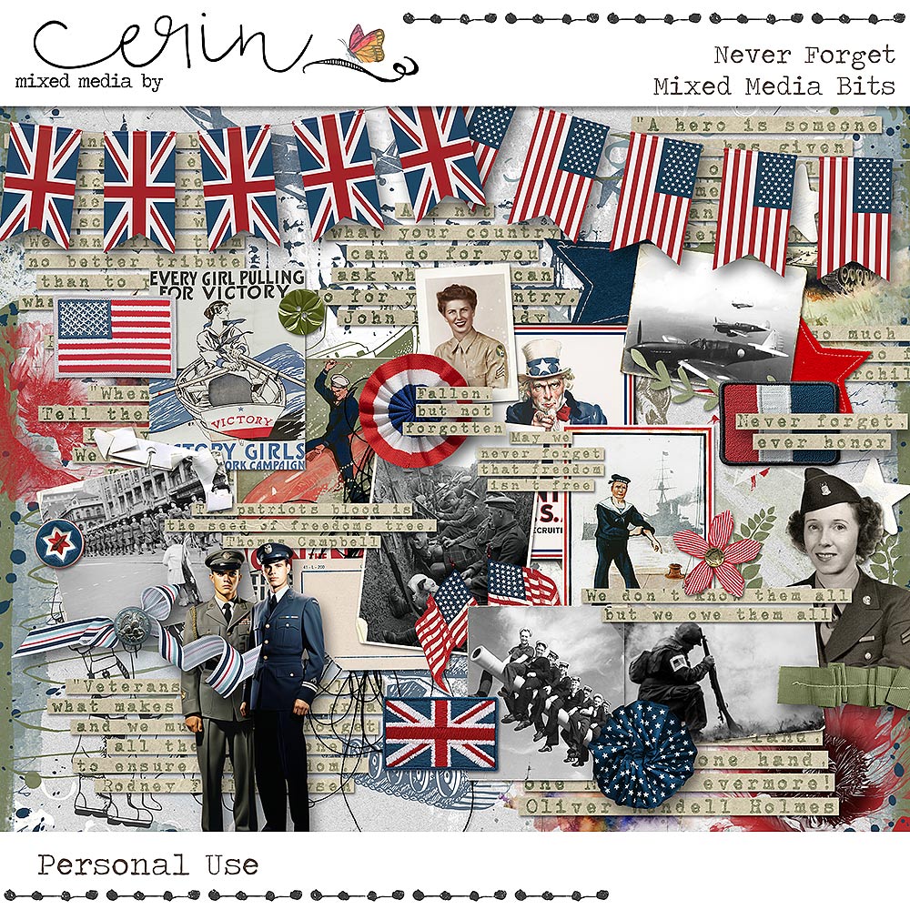 Never Forget {Mixed Media Bits} by Mixed Media by Erin