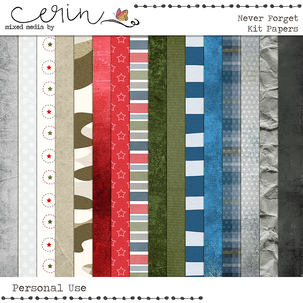 Never Forget {Kit Papers} by Mixed Media by Erin