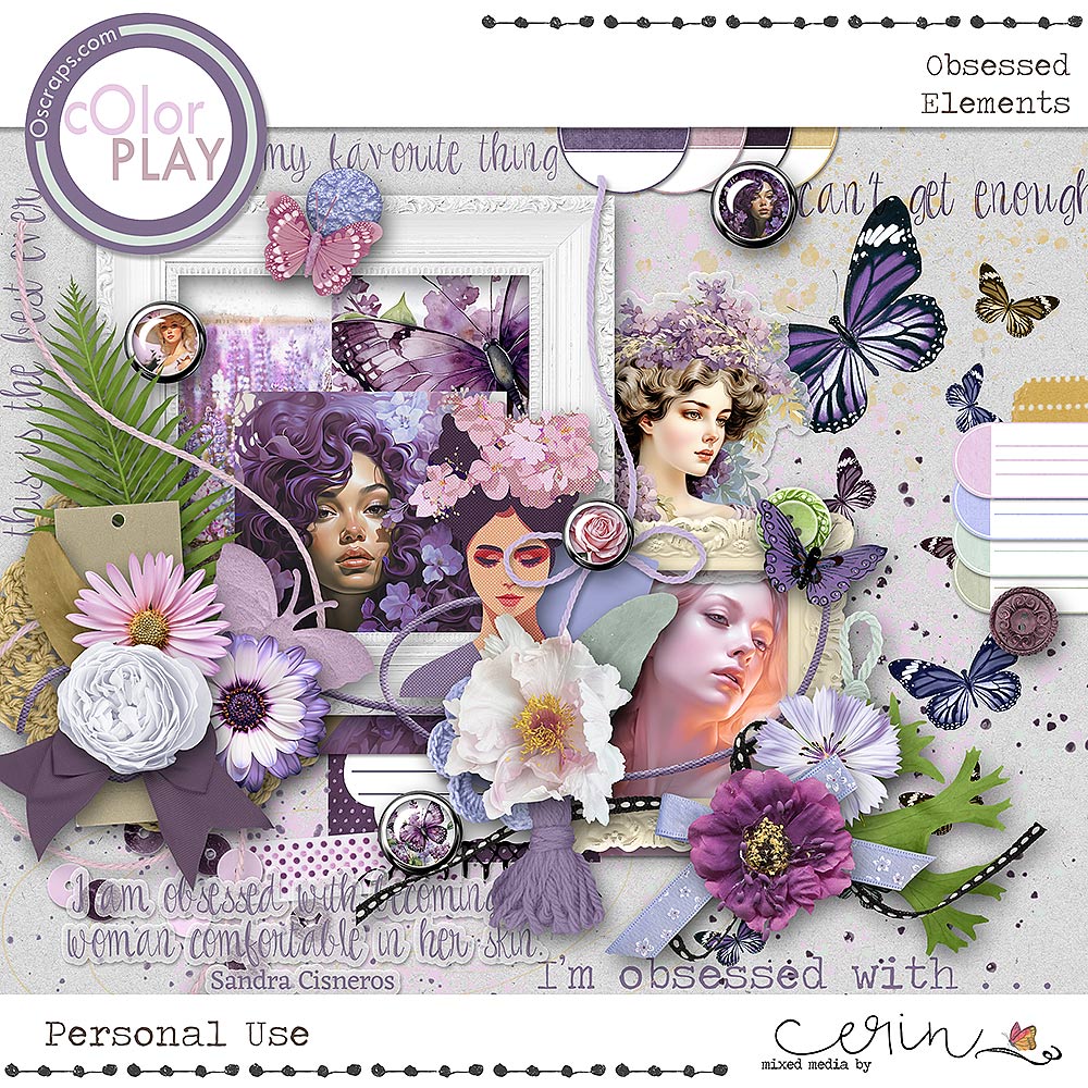 Obsessed {Kit Elements} by Mixed Media by Erin