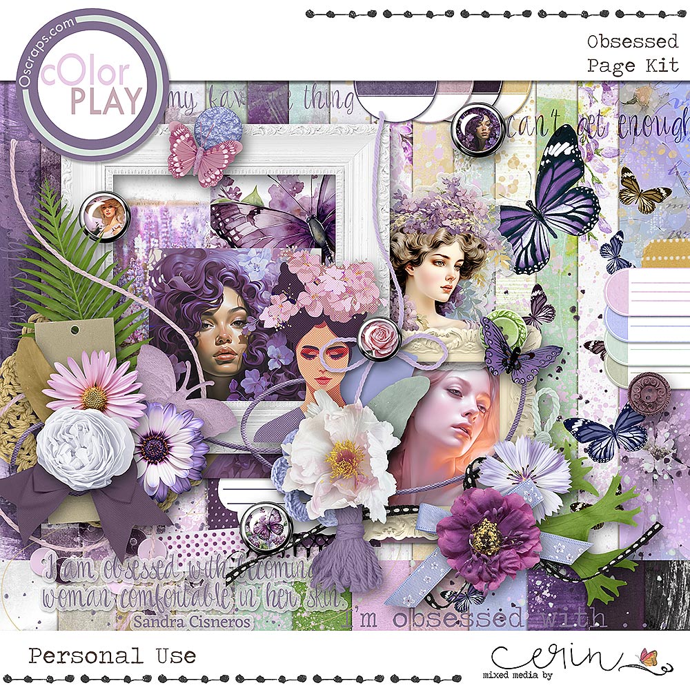 Obsessed {Page Kit} by Mixed Media by Erin