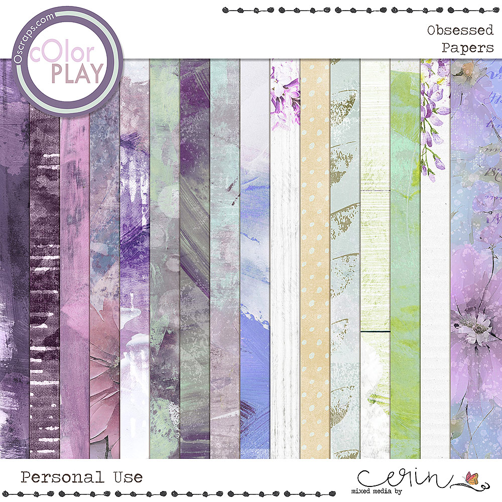 Obsessed {Kit Papers} by Mixed Media by Erin