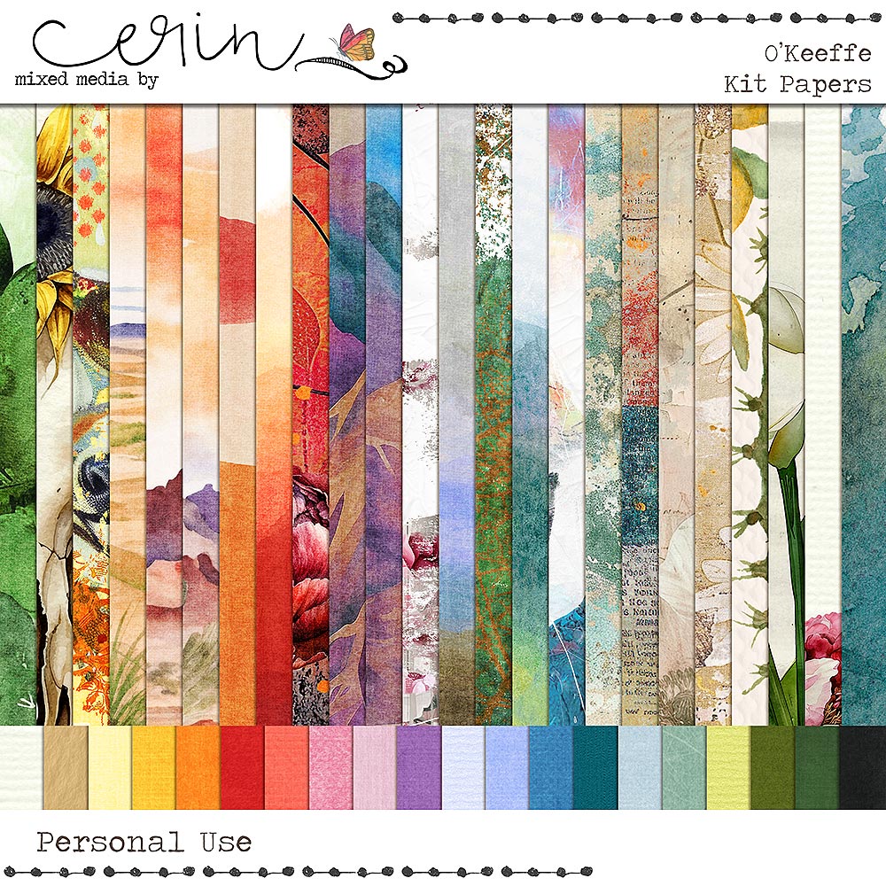O'Keeffe {Kit Papers} by Mixed Media by Erin