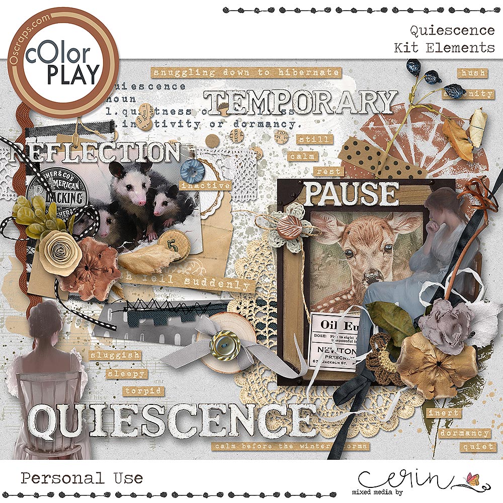 Quiescence {Kit Elements} by Mixed Media by Erin