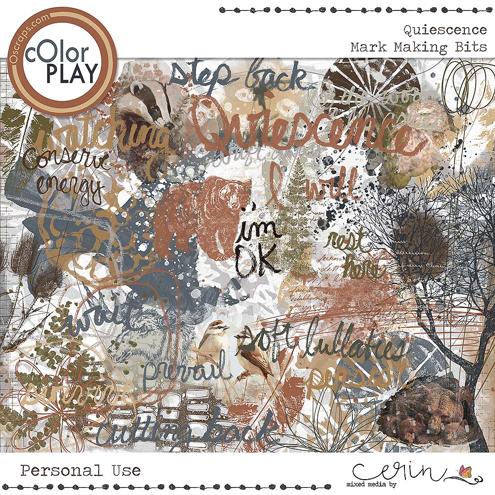 Quiescence {Mark Making Bits} by Mixed Media by Erin