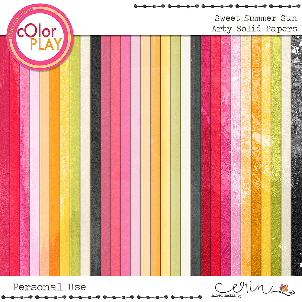 Sweet Summer Sun: Arty Solid Papers by Mixed Media by Erin
