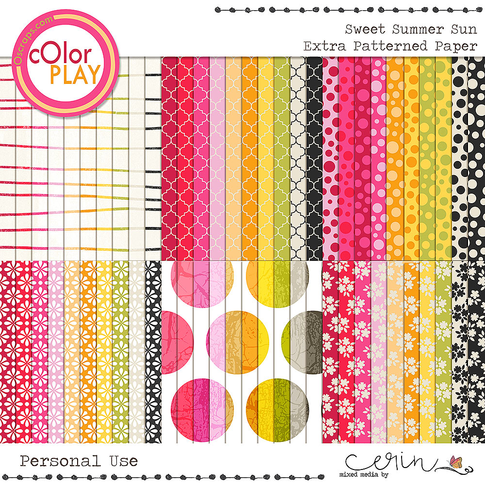 Sweet Summer Sun: Extra Patterned Papers by Mixed Media by Erin