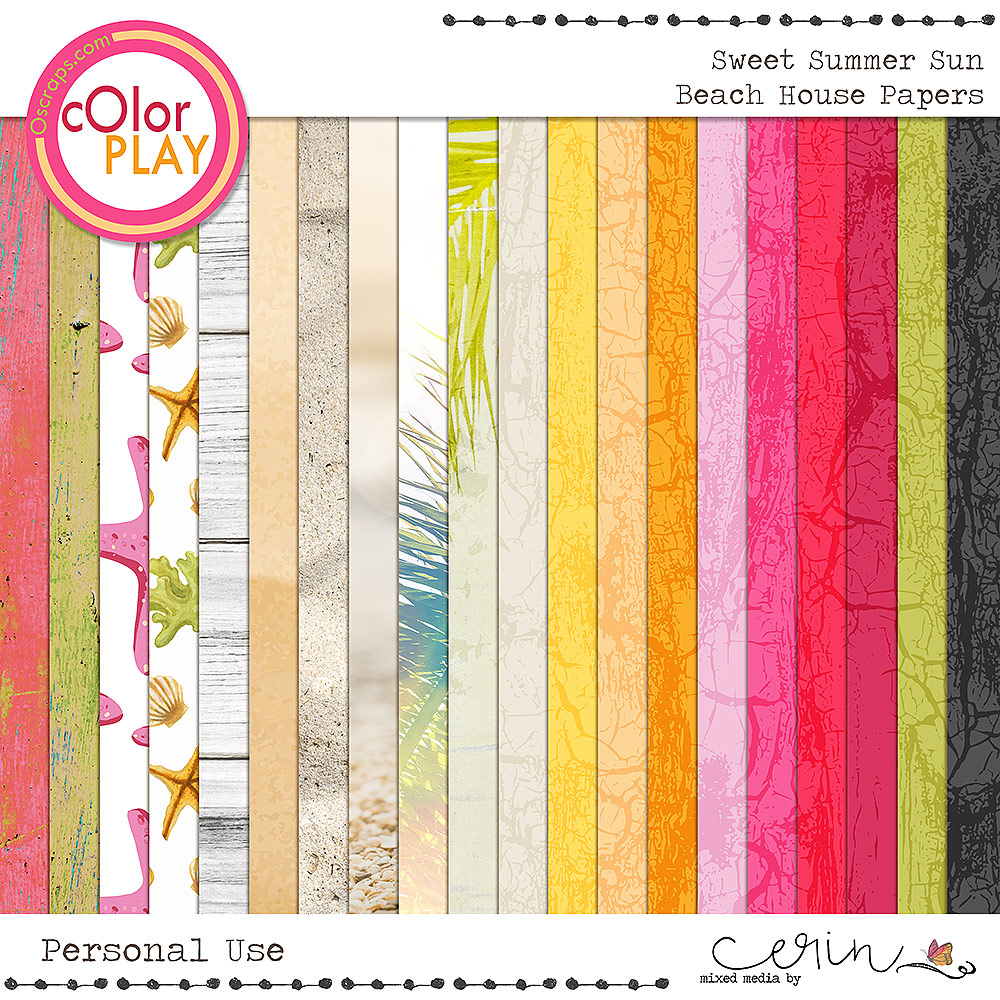 Sweet Summer Sun: Beach House Papers by Mixed Media by Erin