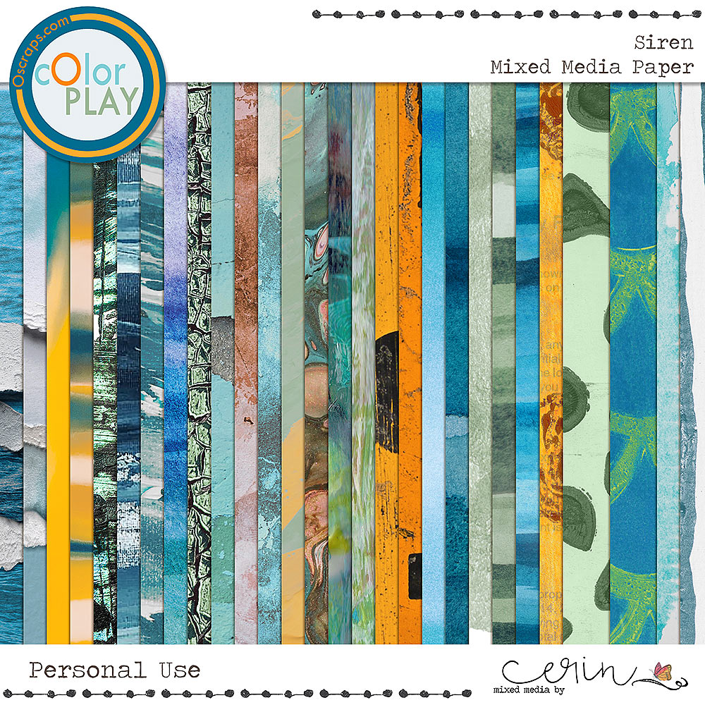 Siren: Mixed Media Papers by Mixed Media by Erin 