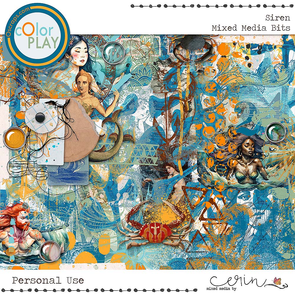 Siren: Mixed Media Bits by Mixed Media by Erin