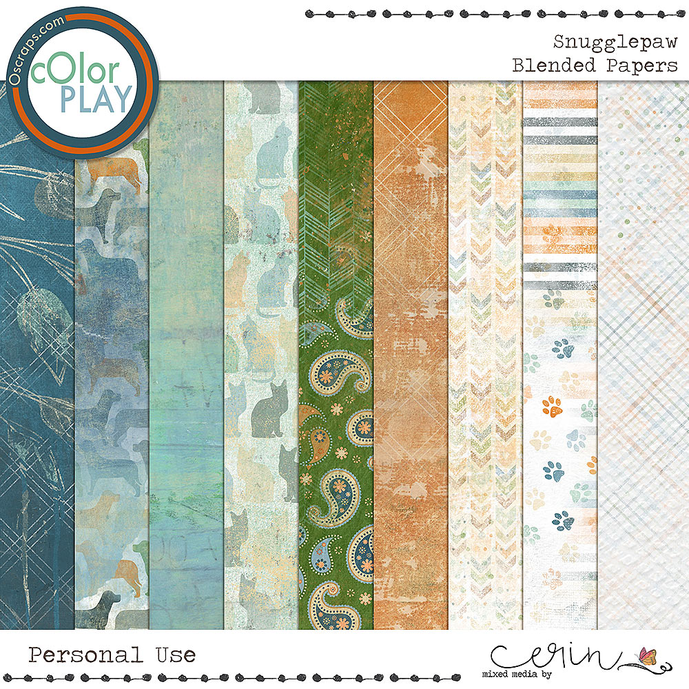 Snugglepaw {Blended Papers} by Mixed Media by Erin