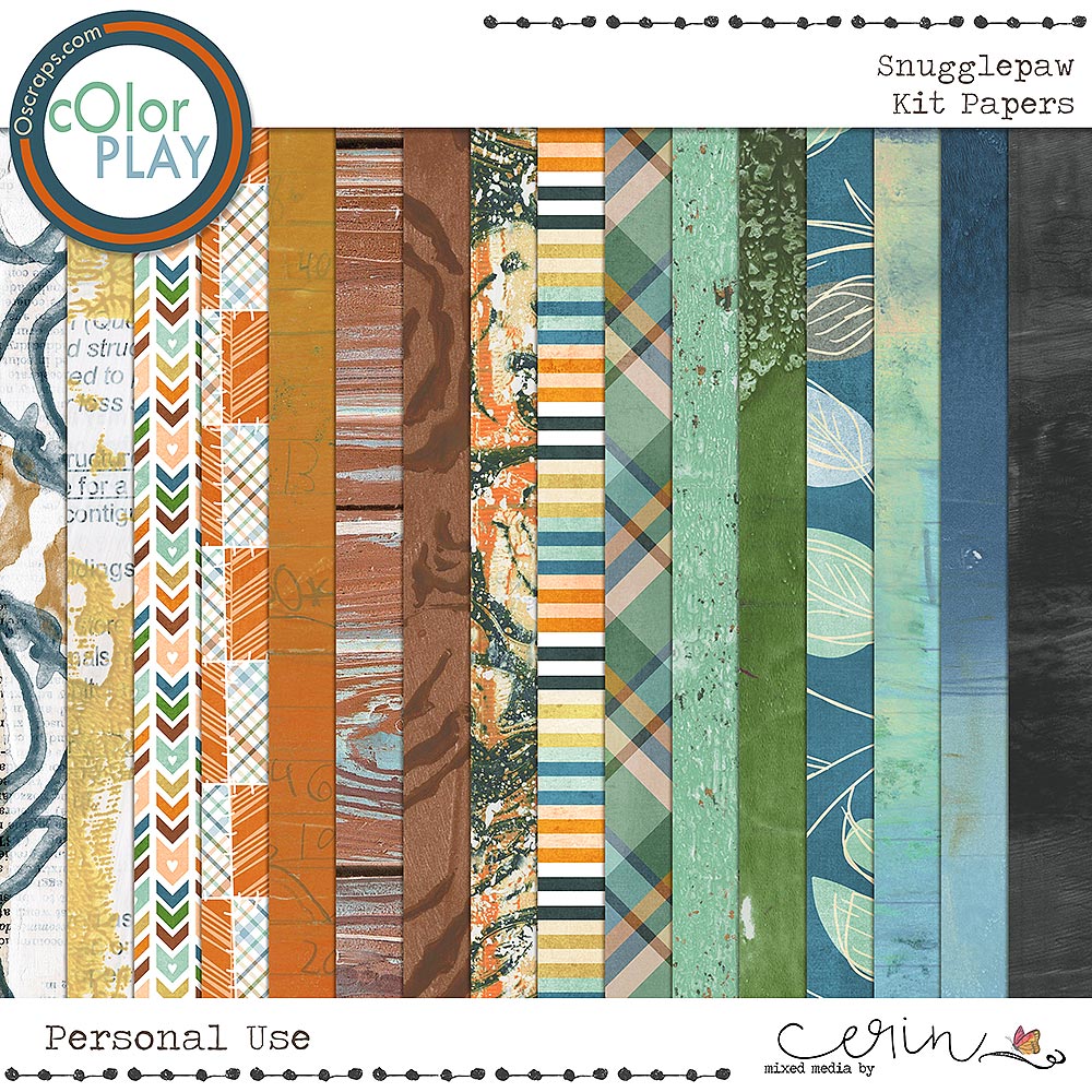 Snugglepaw {Kit Papers} by Mixed Media by Erin