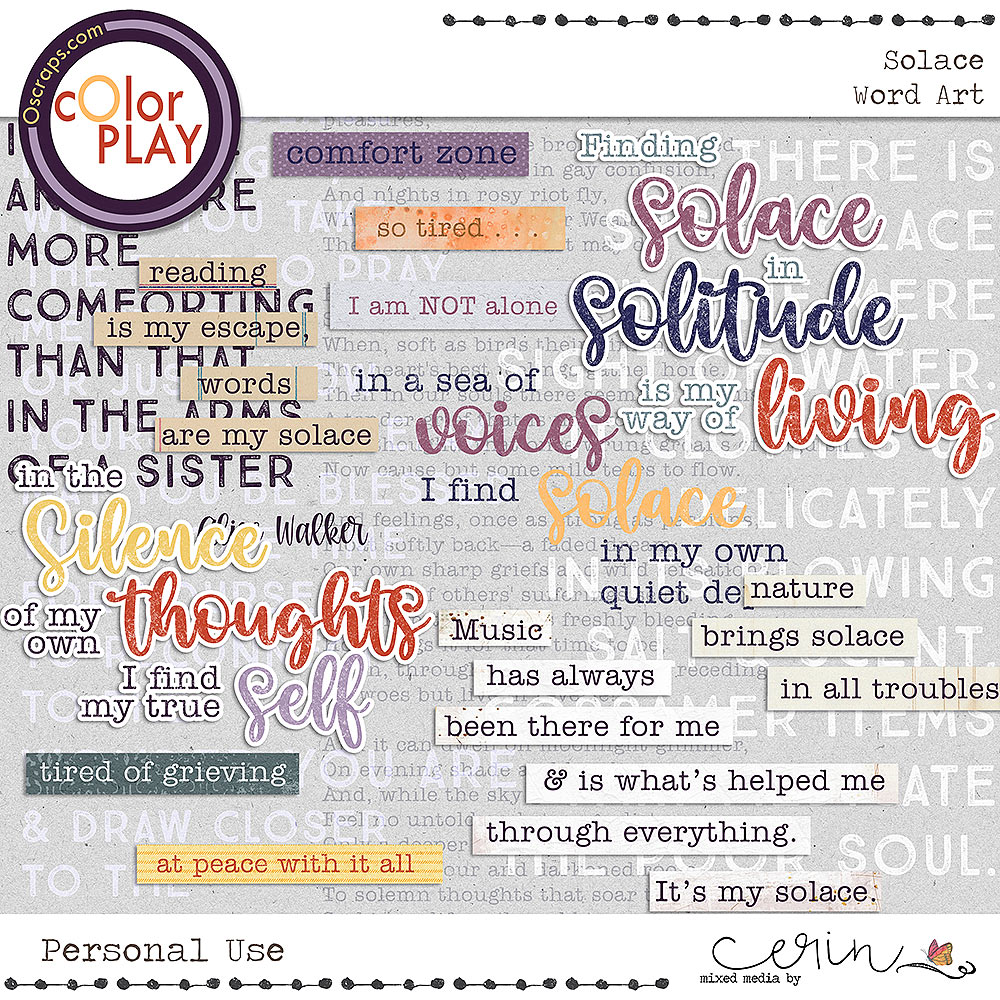 Solace: Word Art by Mixed Media by Erin 