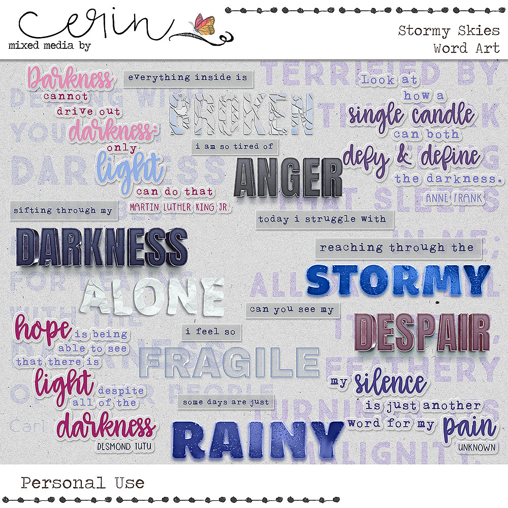 Stormy Skies {Word Art} by Mixed Media by Erin
