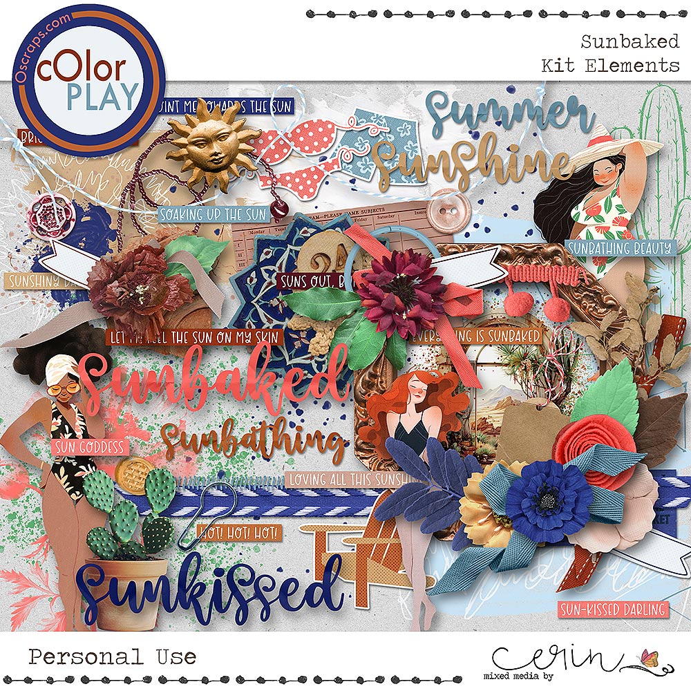Sunbaked {Kit Elements} by Mixed Media by Erin