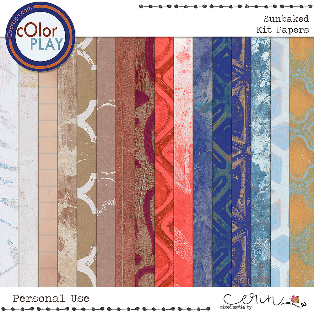 Sunbaked {Kit Papers} by Mixed Media by Erin