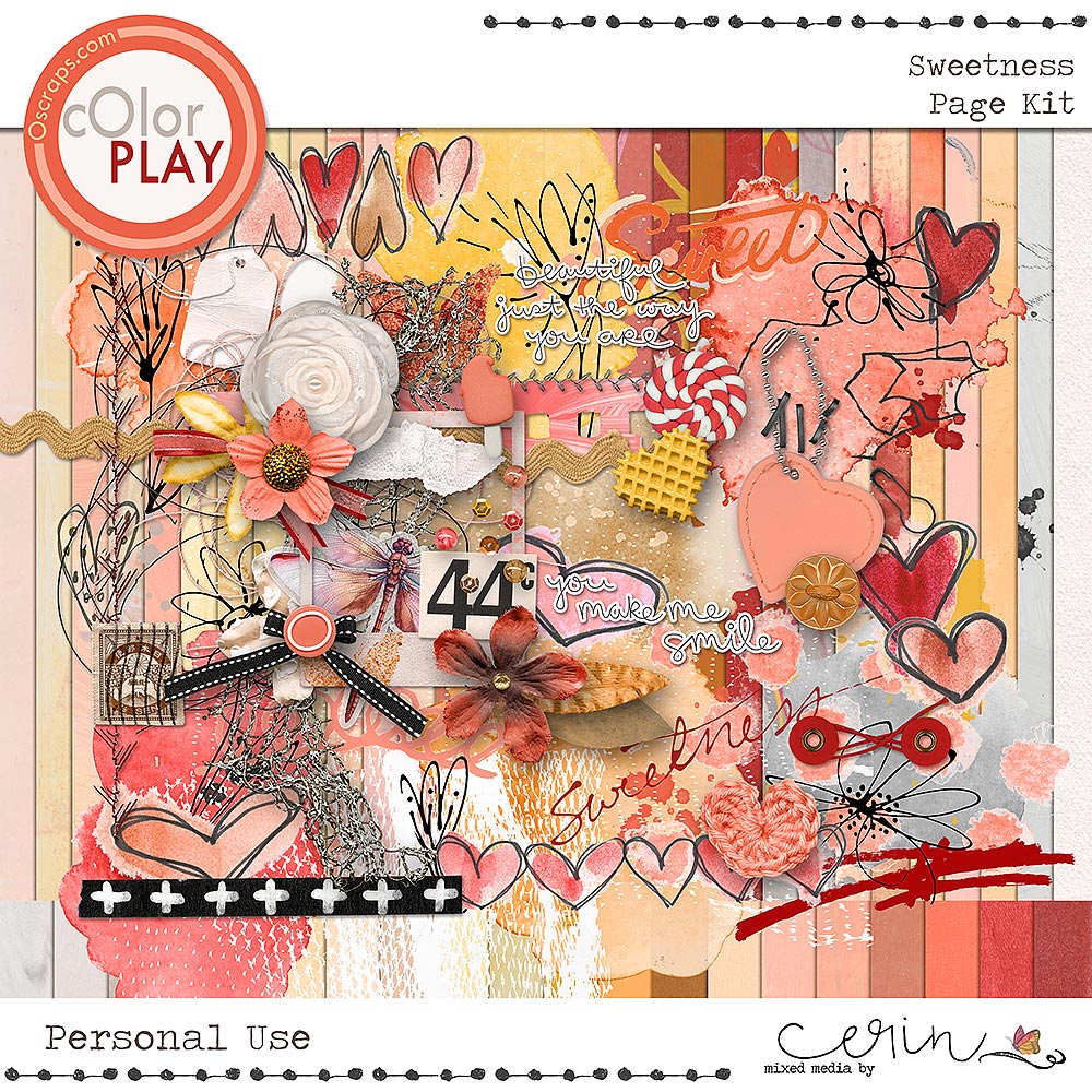 Sweetness: {Page Kit} by Mixed Media by Erin 