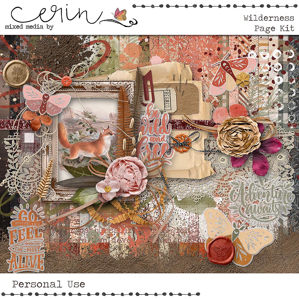 Wilderness {Page Kit} by Mixed Media by Erin