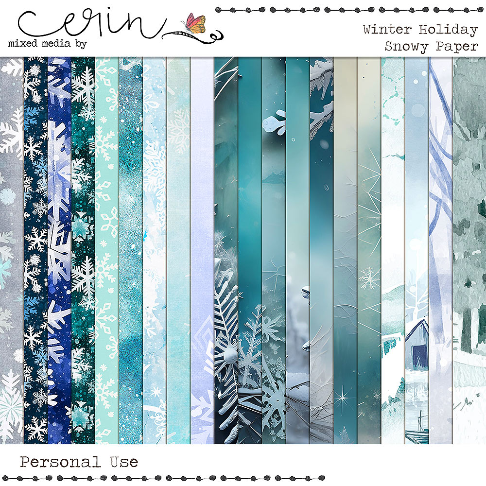 Winter Holiday {Snowy Papers} by Mixed Media  by Erin