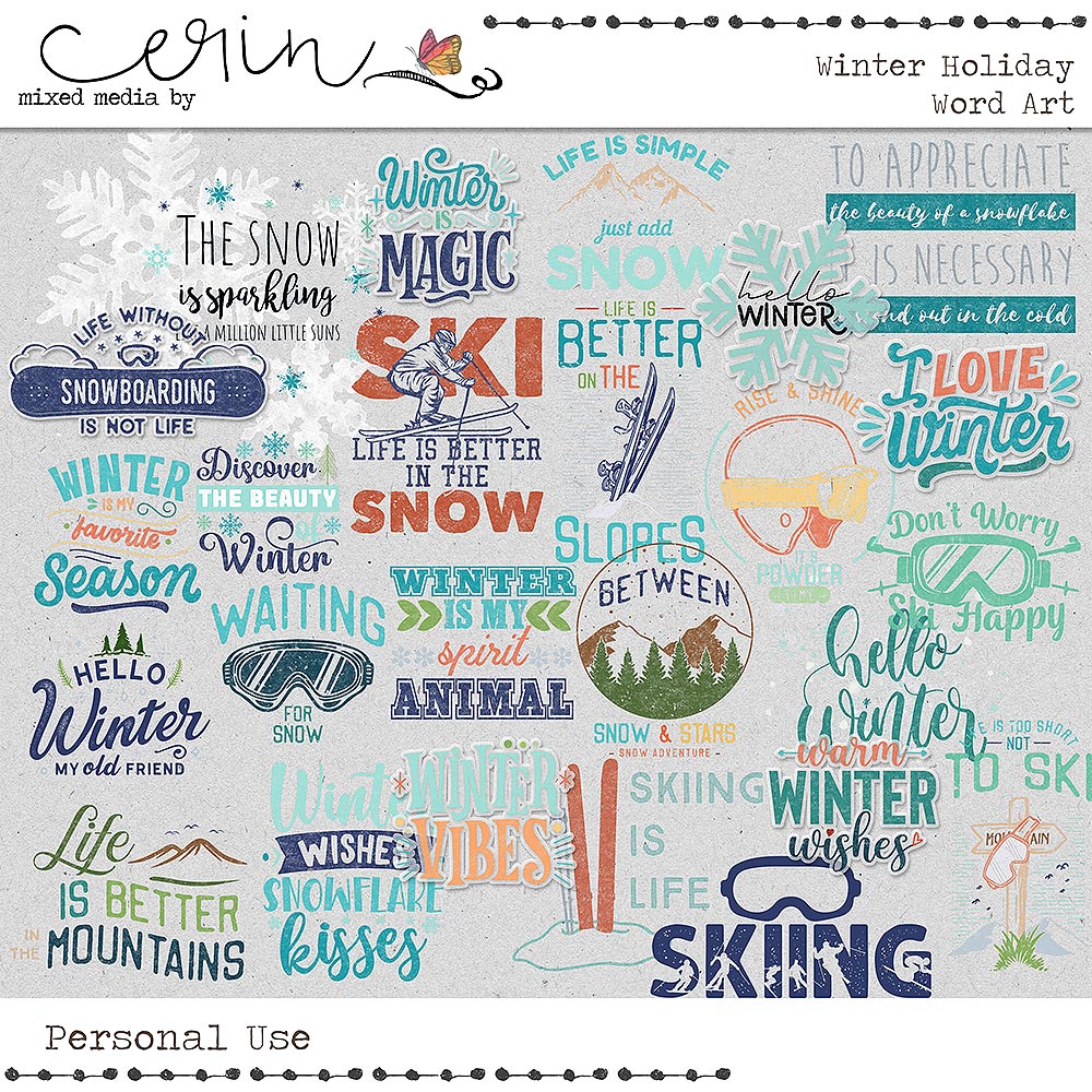 Winter Holiday {Word Art} by Mixed Media  by Erin