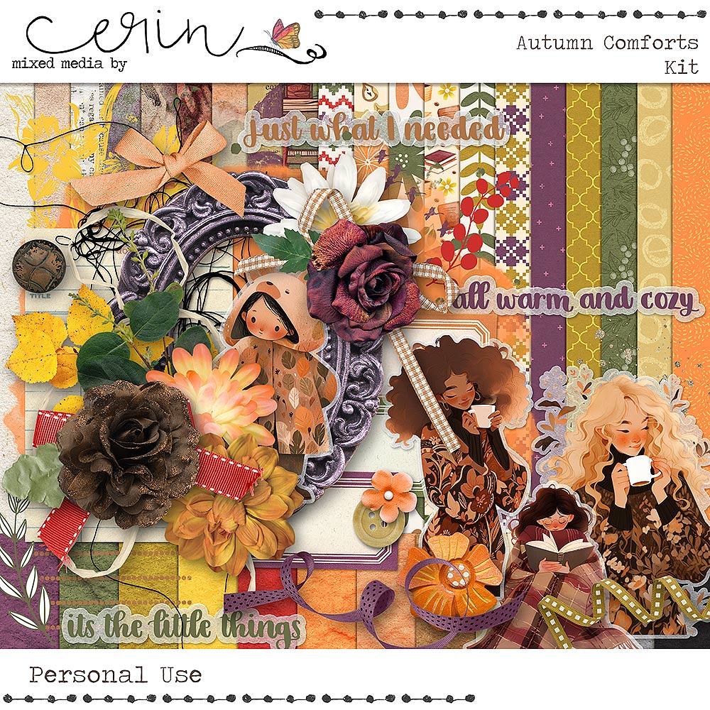 Autumn Comforts: Page Kit by Mixed Media by Erin