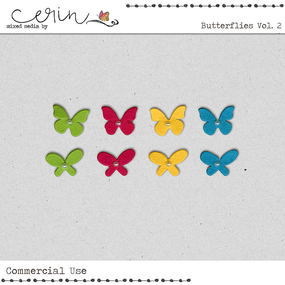 Butterflies Vol 2 (CU) by Mixed Media by Erin