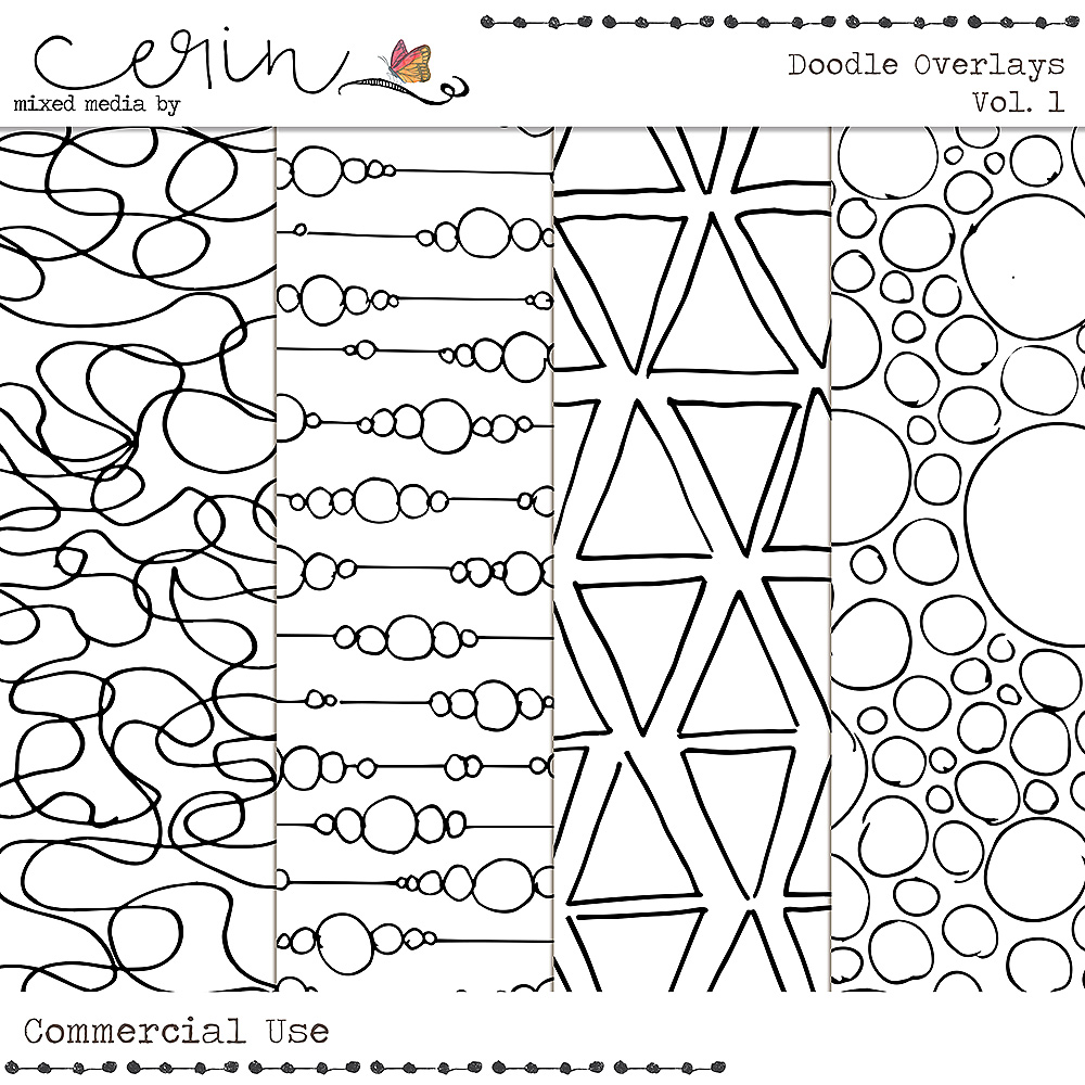 Doodle Overlays Vol 1 (CU) by Mixed Media by Erin