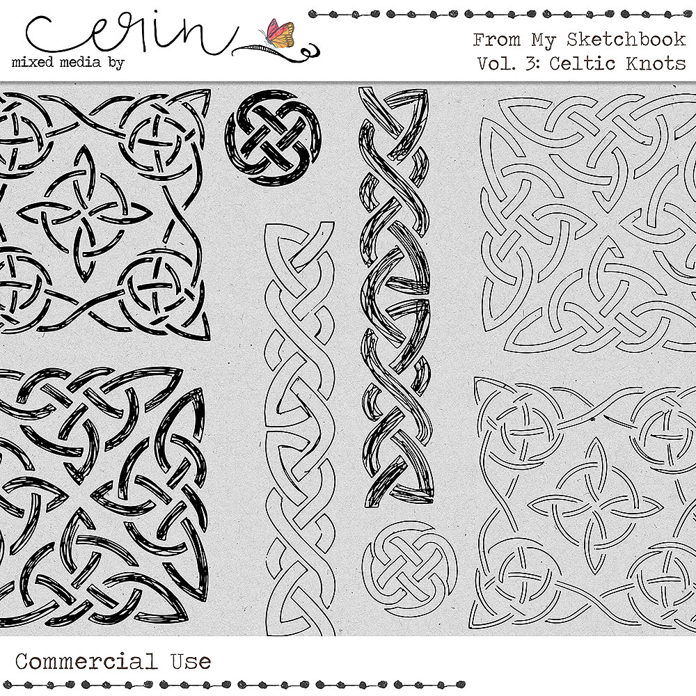 From My Sketchbook Vol 3: Celtic Knots (CU) by Mixed Media by Erin
